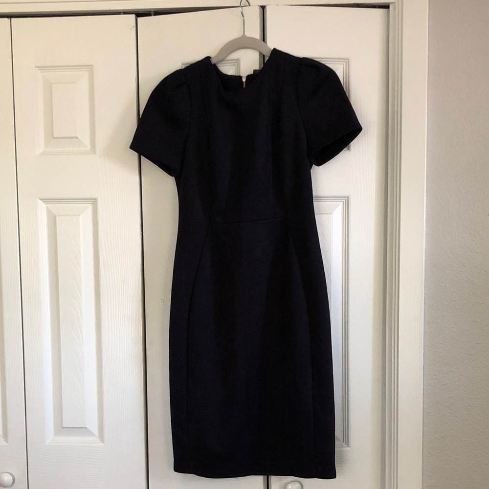 Calvin Klein Navy Short-Sleeve Sheath Dress